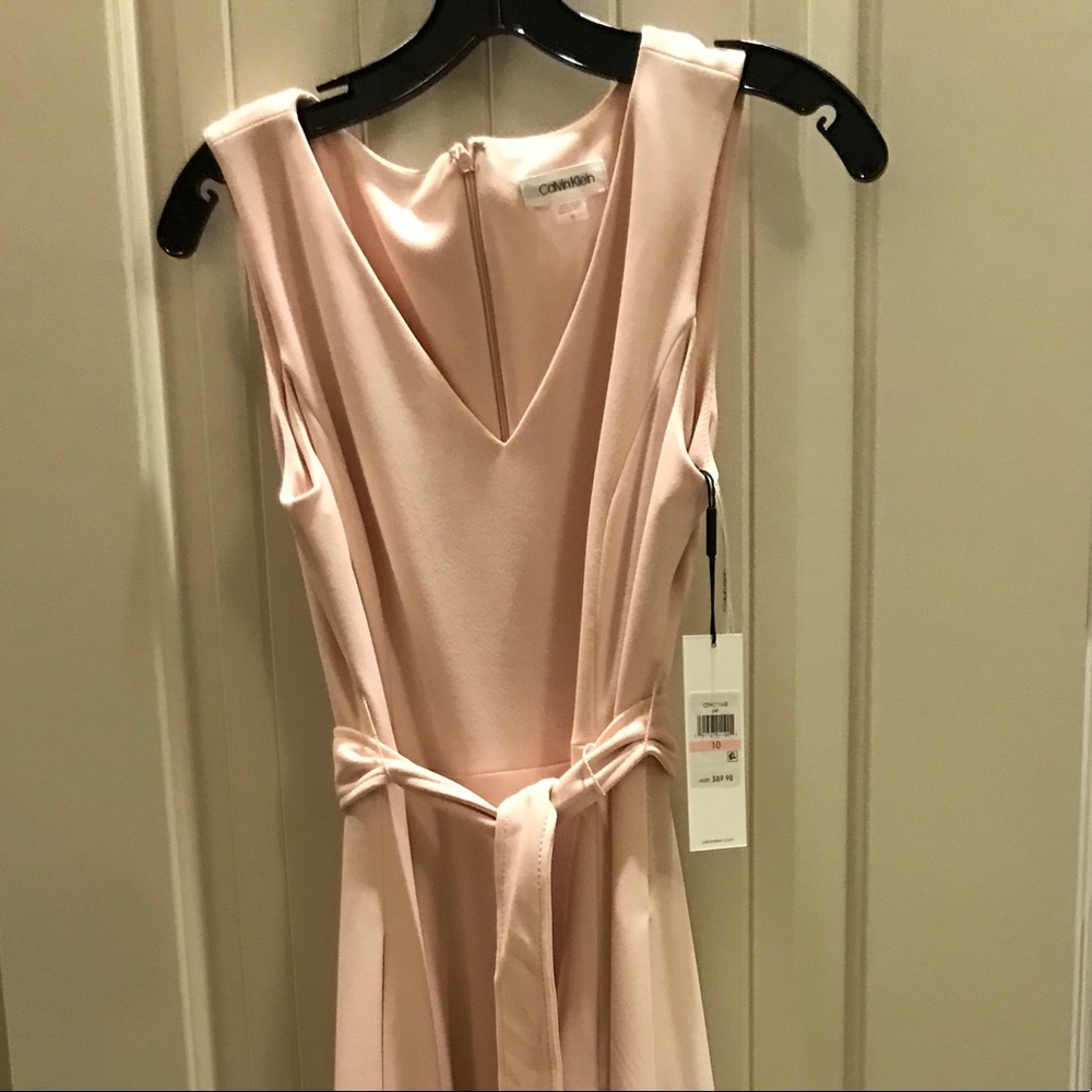 Calvin Klein MIDI Blush fit n flare with belt